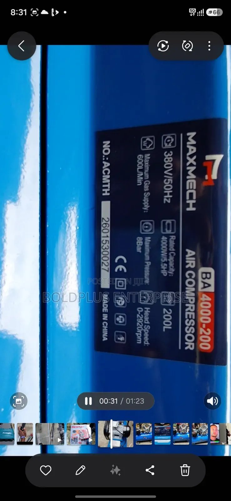 200 Litre Air Compressor Machine