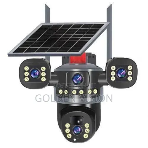 Latest V380 8mp Triple Len 4g PTZ Solar Security Camera