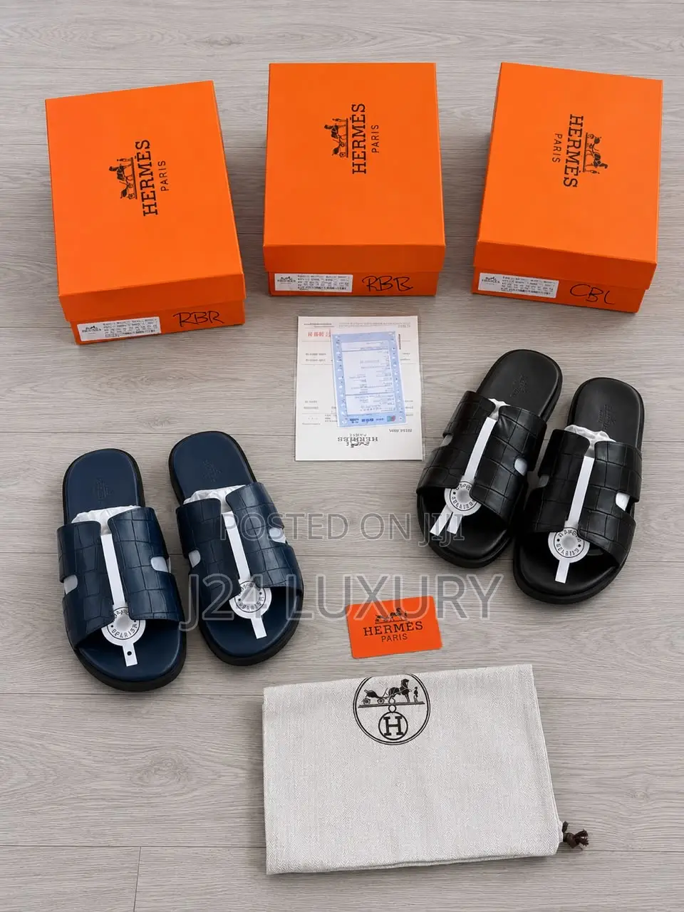 Hermes Leather Slippers