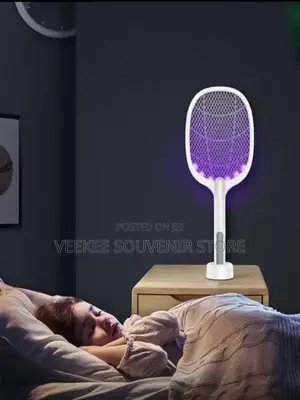 2-in-1 Electric Mosquito Swatter Night Lamp .