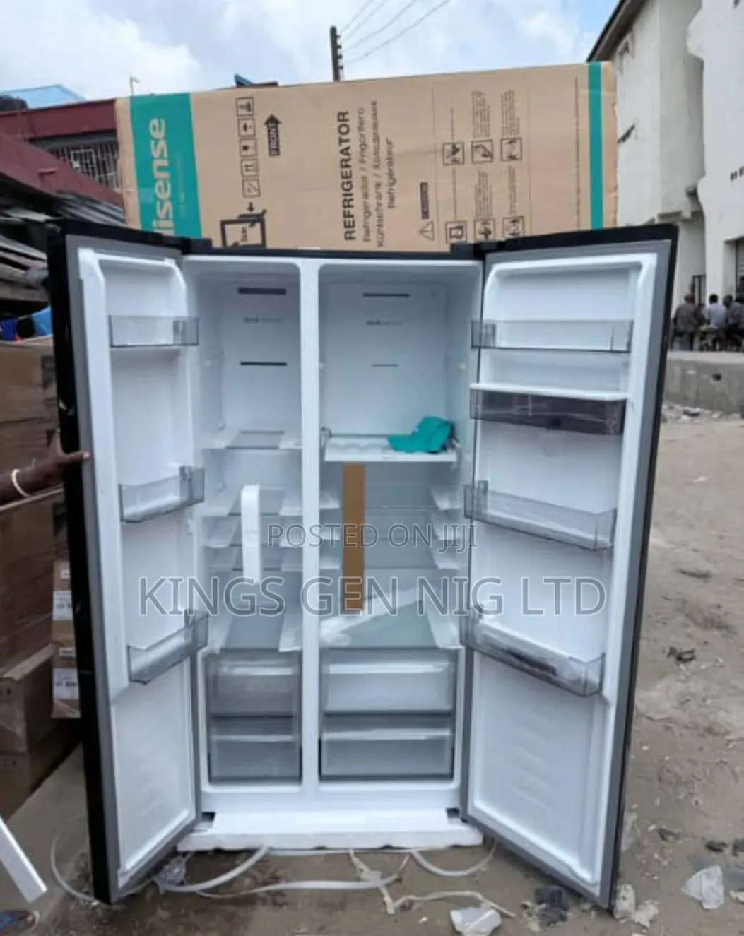 Hisense 482L Side-by-Side Refrigerator Black Color Set