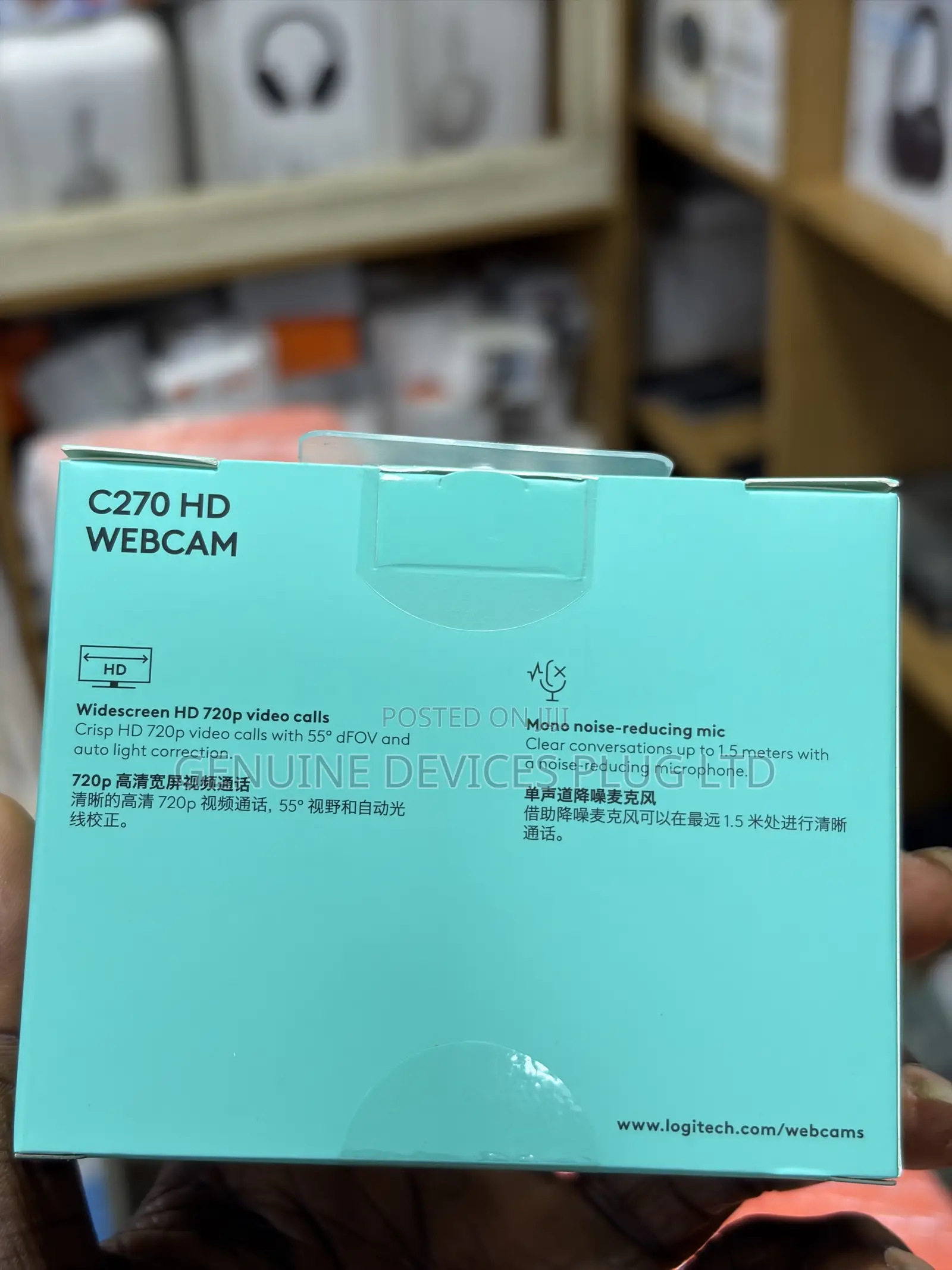 Logitech C270 HD Webcam 720p Picture Capturing Video Calls