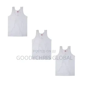 Boys Vest 3 Pieces Singlet for Teenage Boys White