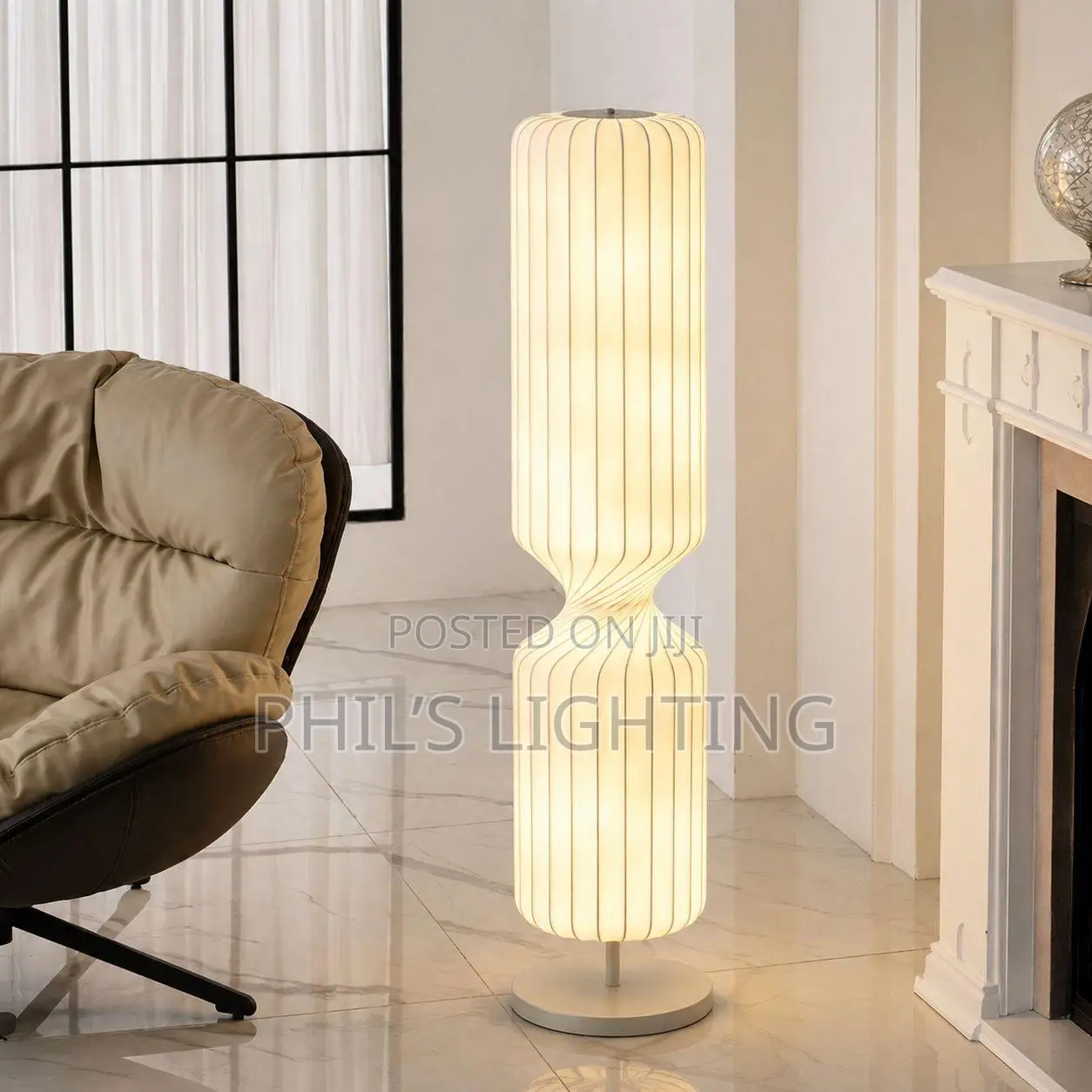 Modern Luxury Cream Style Silk Shade Floor Lamp