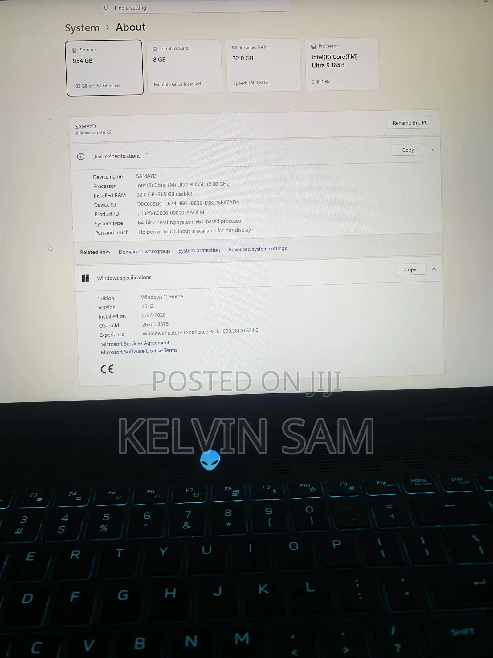 Laptop Alienware M16 R2 32GB Intel Core Ultra 9 SSD 1T