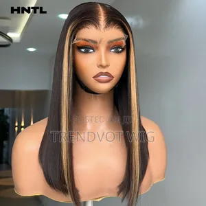 5by5 Lace Brown Blonde Highlights Glueless Wig