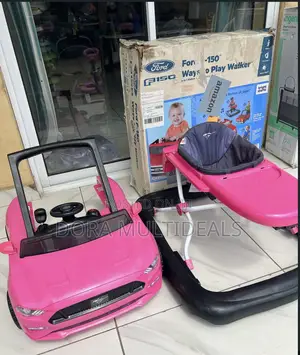 4in1 Pink Baby Activity Center Push Walker With Steering Wheel Toy
