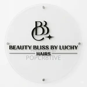 Round Clear Acrylic Sign Without Light