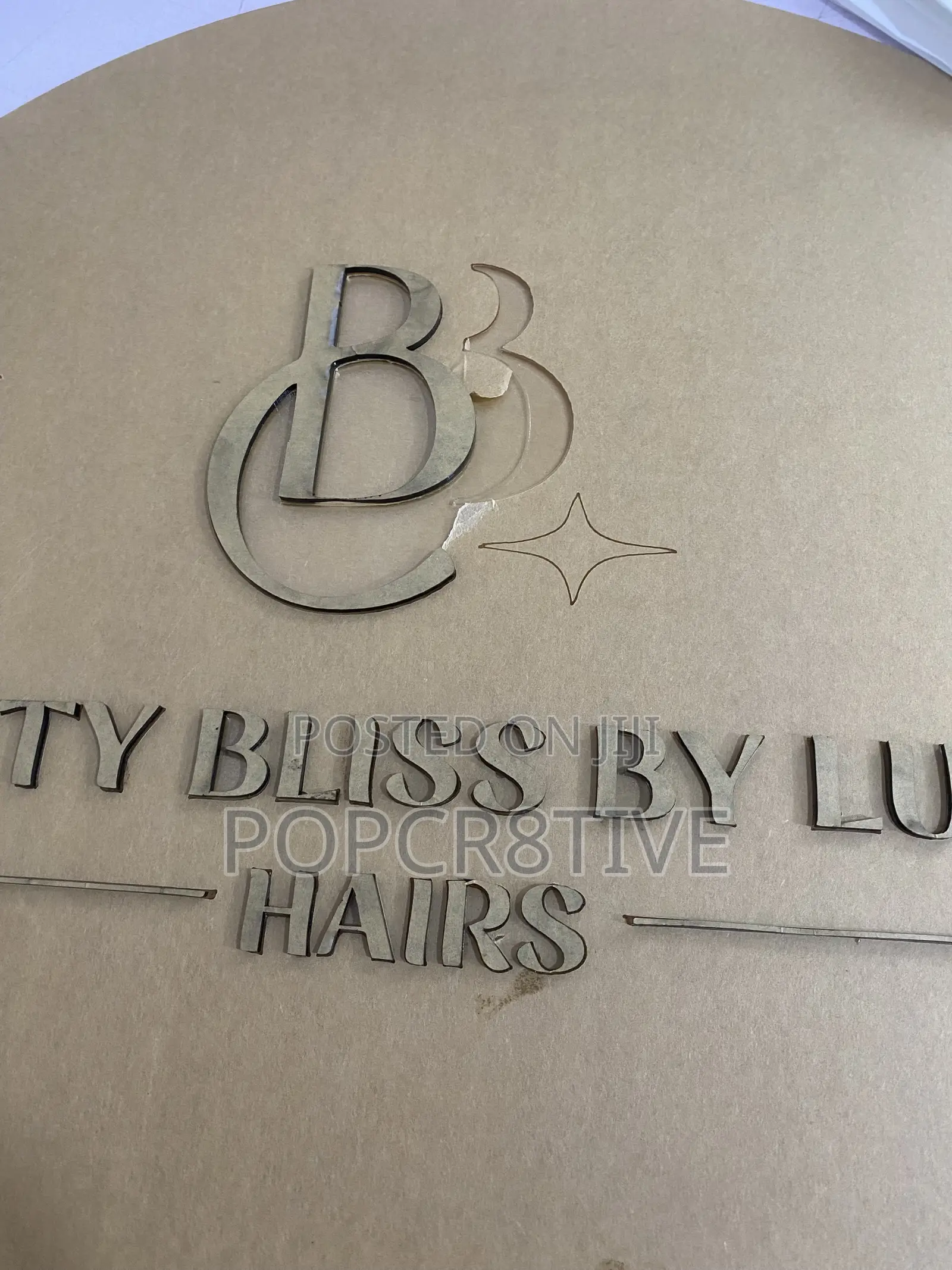 Round Clear Acrylic Sign Without Light