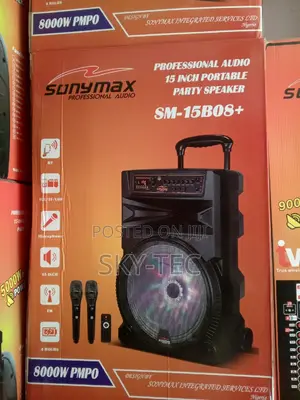 Sonymax Rechargeable Pa System Speaker Big Battery 15INCHES Big Magnet