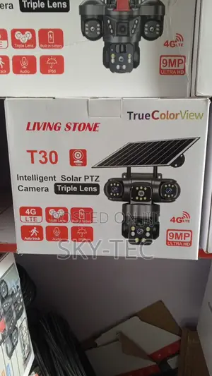 Livingston Security Camera Triple Lens Solar PTZ