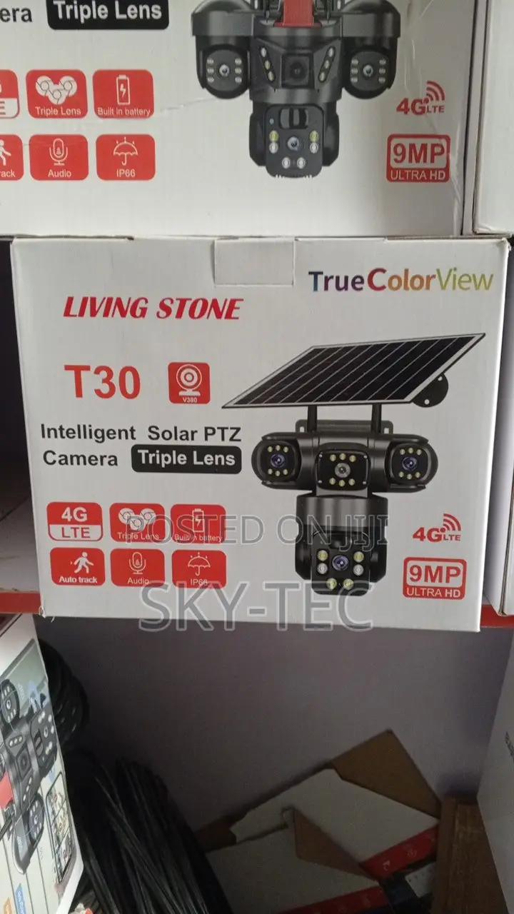 Livingston Security Camera Triple Lens Solar PTZ