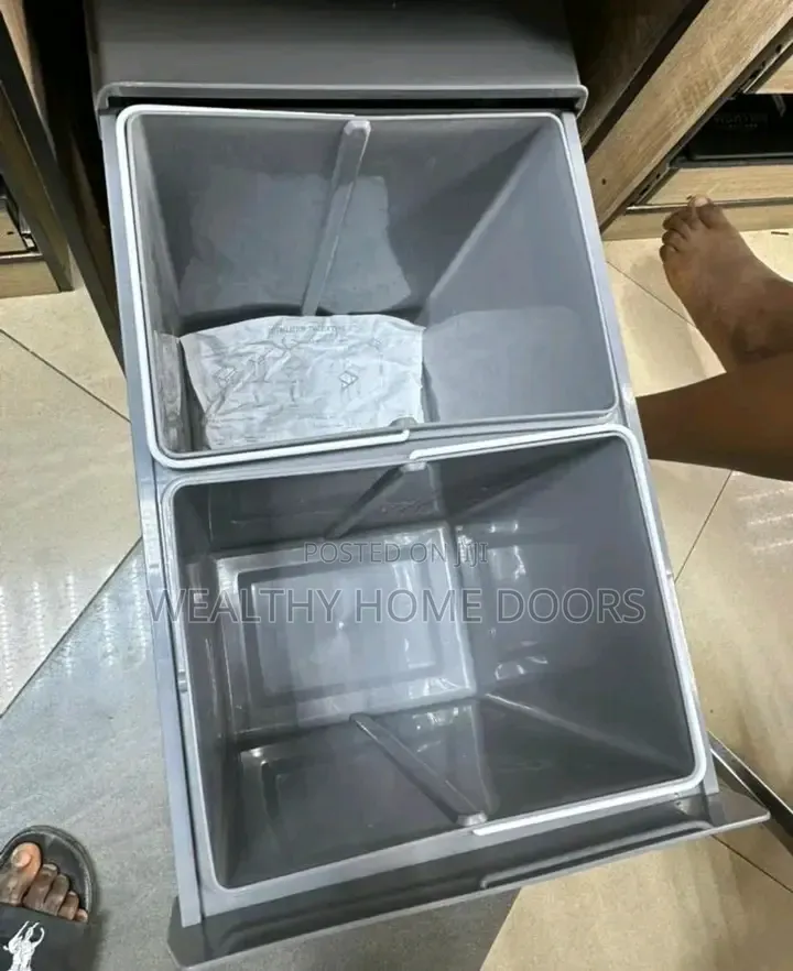 Pull Out Double Waste Bin Cabinet Built