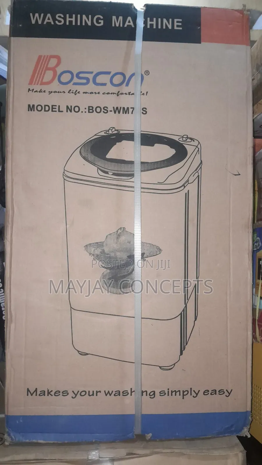 Boscon 7KG Single Tub Washing Machine | 135Watts Low Consumption