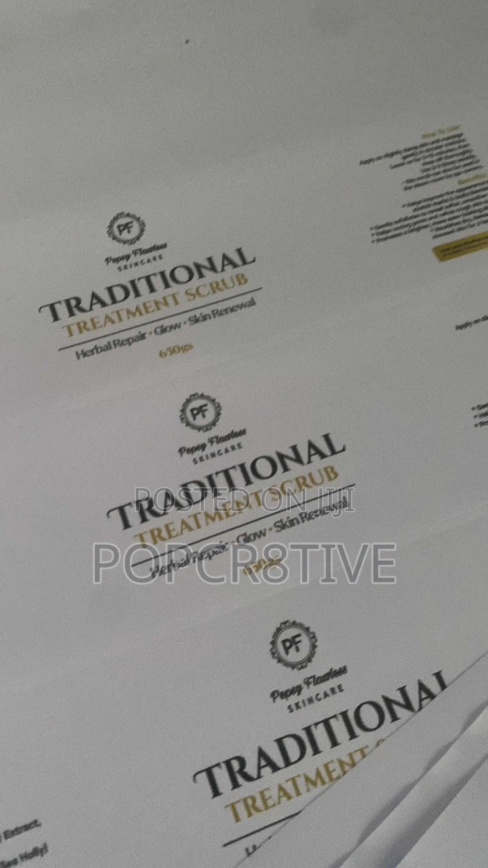 Skincare Product Label