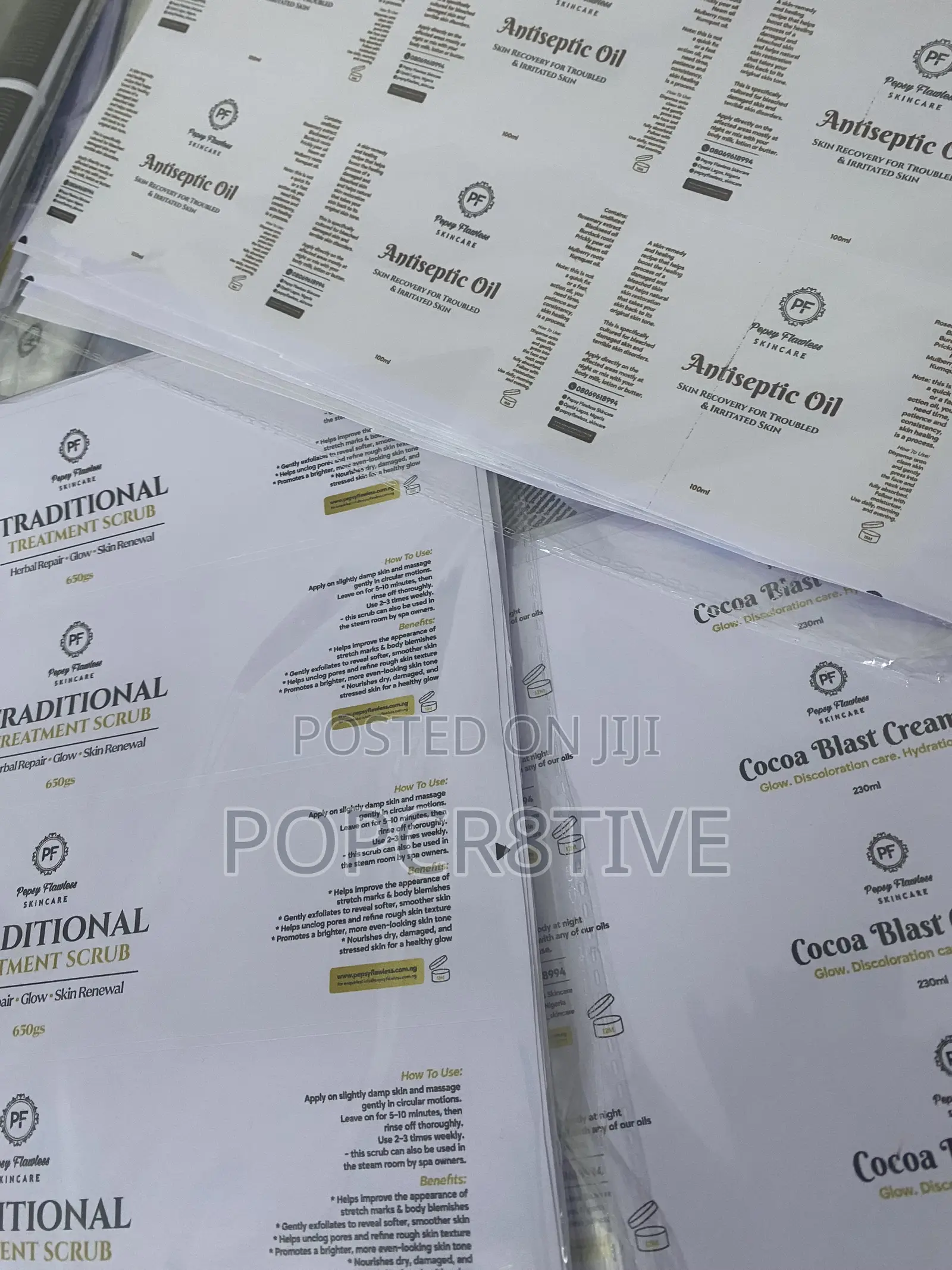 Skincare Product Label