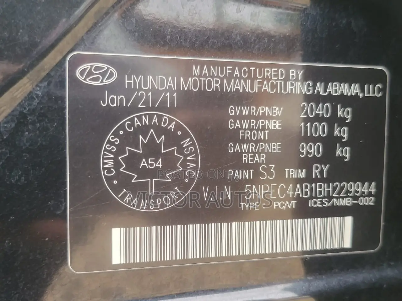 Hyundai Sonata 2012 Black