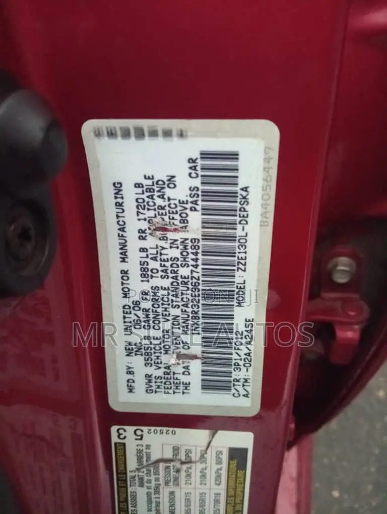 Toyota Corolla S 2006 Red