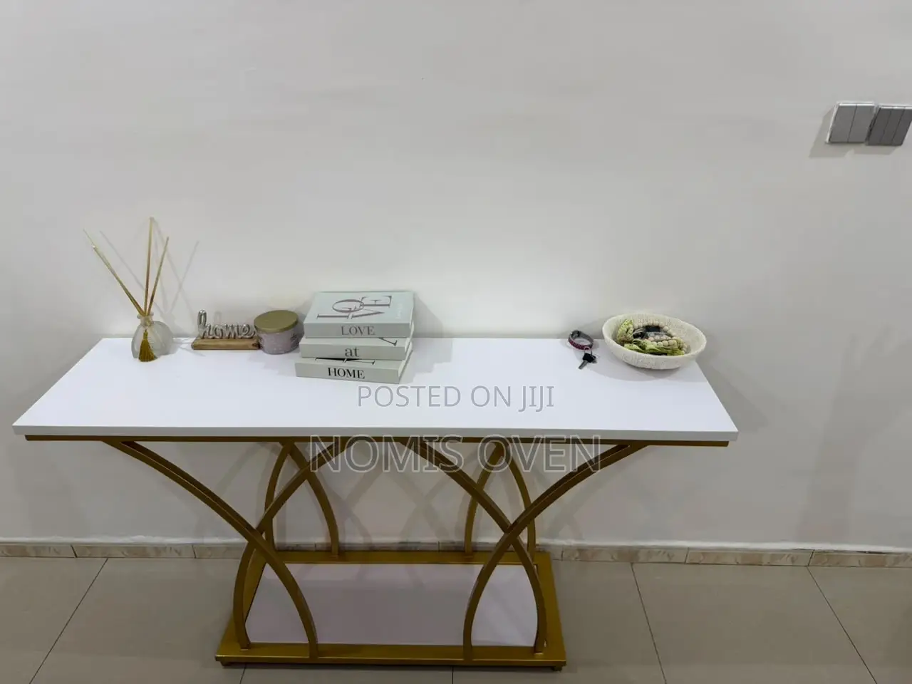 Gold and White Console Table