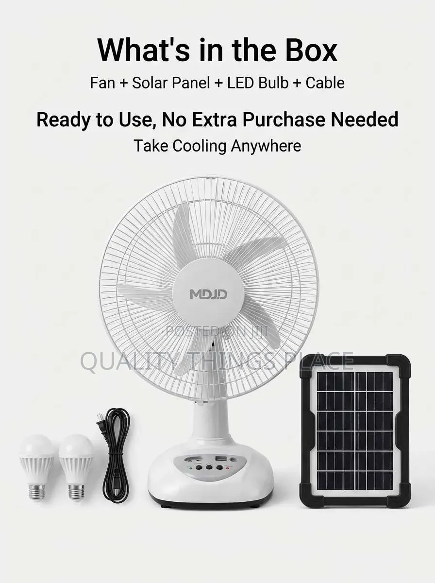 Rechargeable Solar Fan With Panel