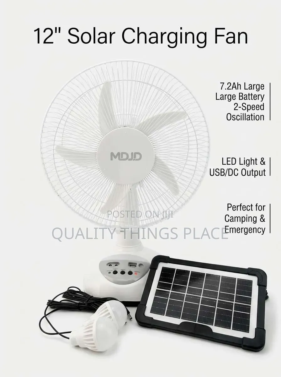 Rechargeable Solar Fan With Panel