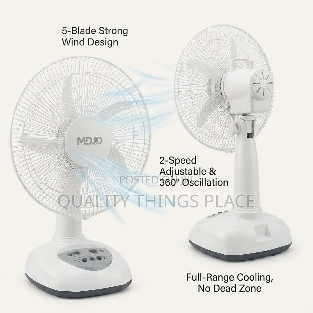 Rechargeable Solar Fan With Panel
