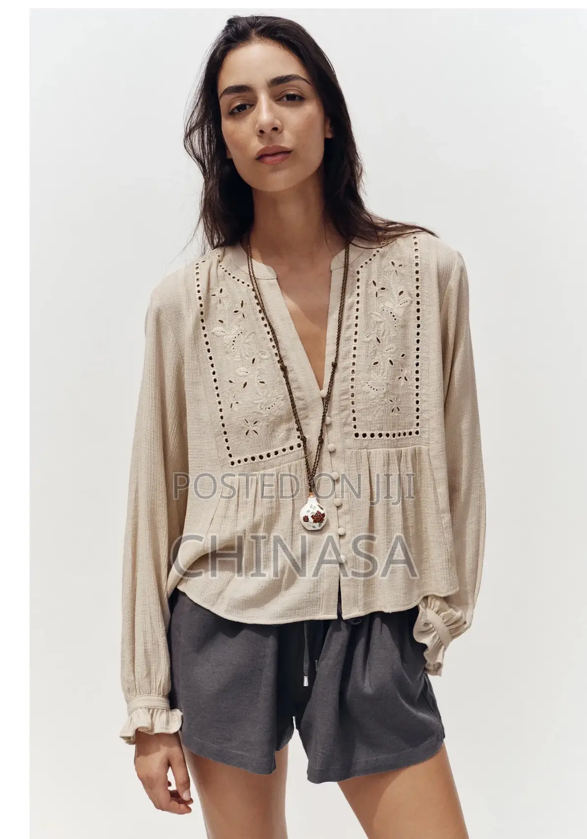 Zara Short Blouse With Cutwork(Original)