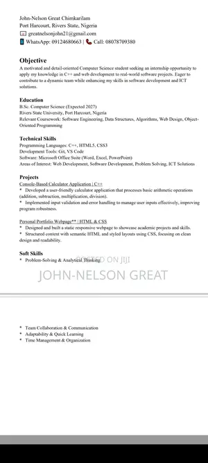 Part-Time Weekend CV