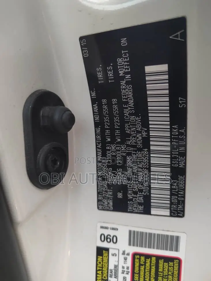 Toyota Sienna 2015 White