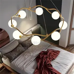 Modern Minimalist Hardware Circular Art Branch Shaped Chandelier