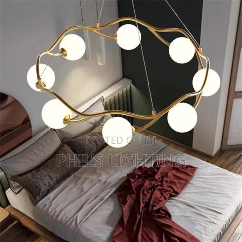 Modern Minimalist Hardware Circular Art Branch Shaped Chandelier