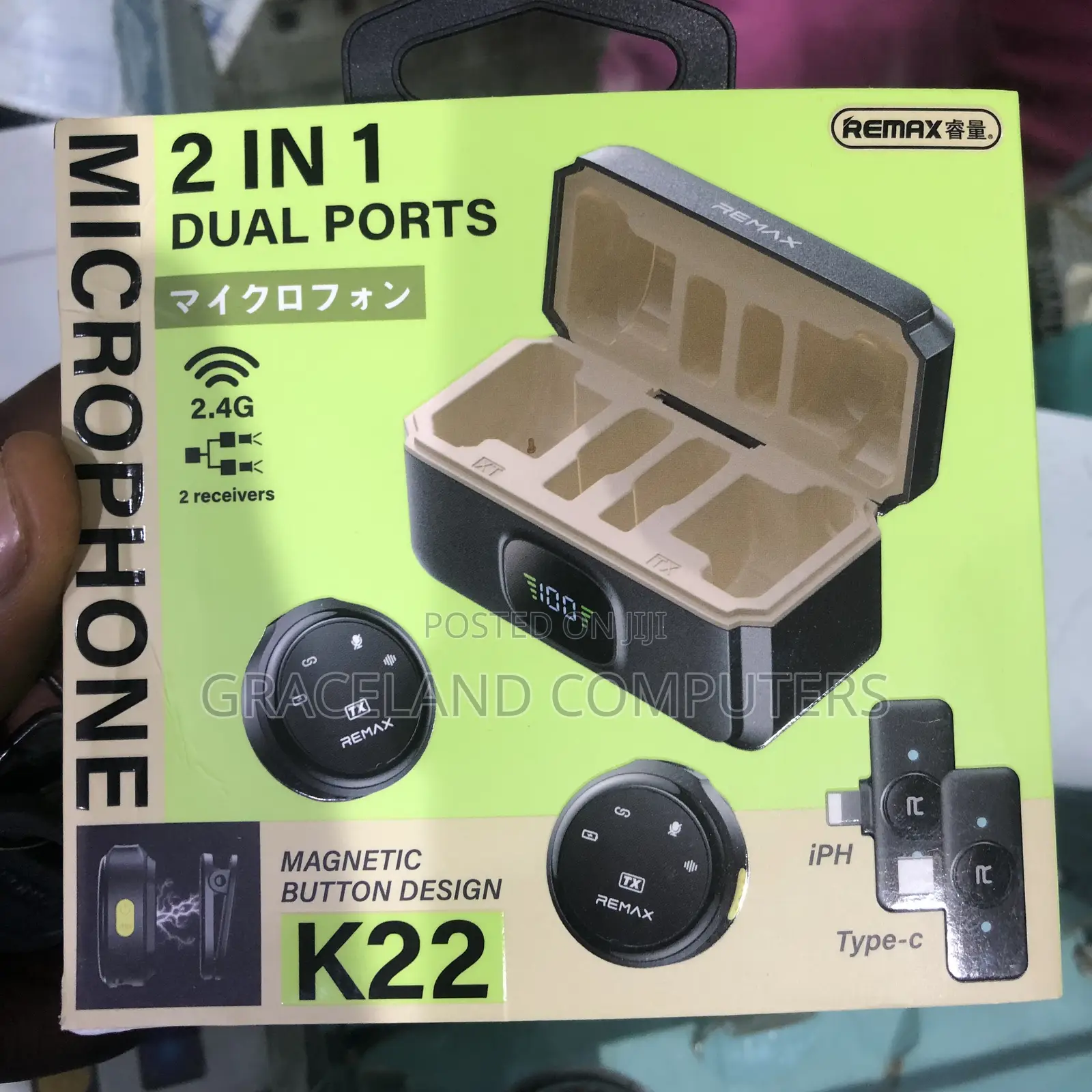 Remax 2-in-1 Dual Wireless Microphone (Suitable for Content)