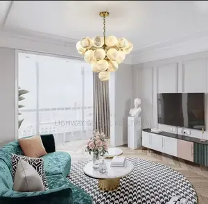 Luxury Natural Spanish Marble First Class Hanging Chandelier