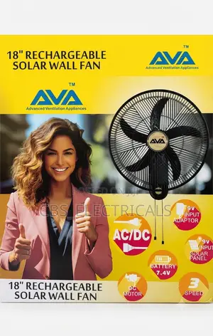 Ava 18" Rechargeable Solar Wall Fan