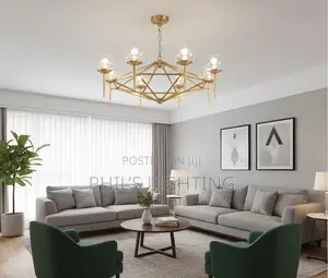 Nordic Living Room Glass Ball Overall Gold Magic Bean Chandelier