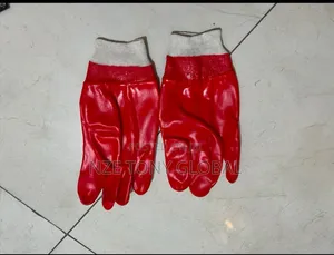 Red PVC Coated Gloves