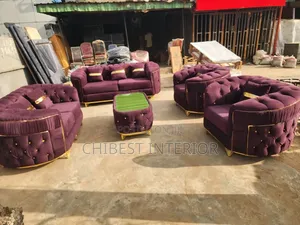 Padded Upholstery 7 Seaters Fabric Chairs.