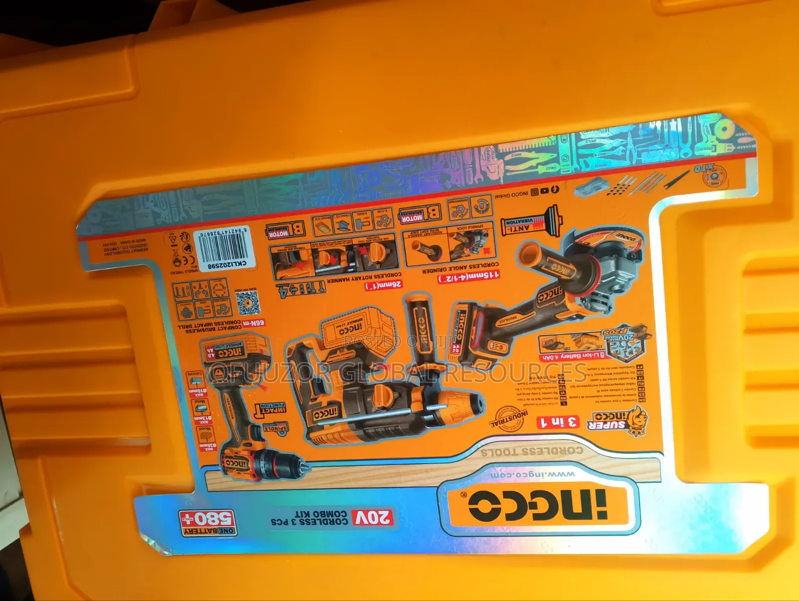 Ingco Combo 3pic Kit Cordless