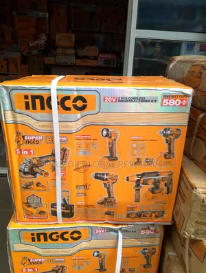 Ingco 5 Pic Cordless Industrial Combo Kit