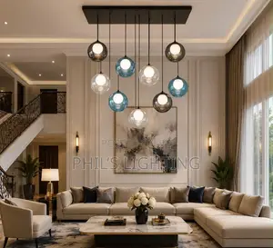 Gray Clear Glass Pendant Light Led Dimmable Colorful Luxury Lamp