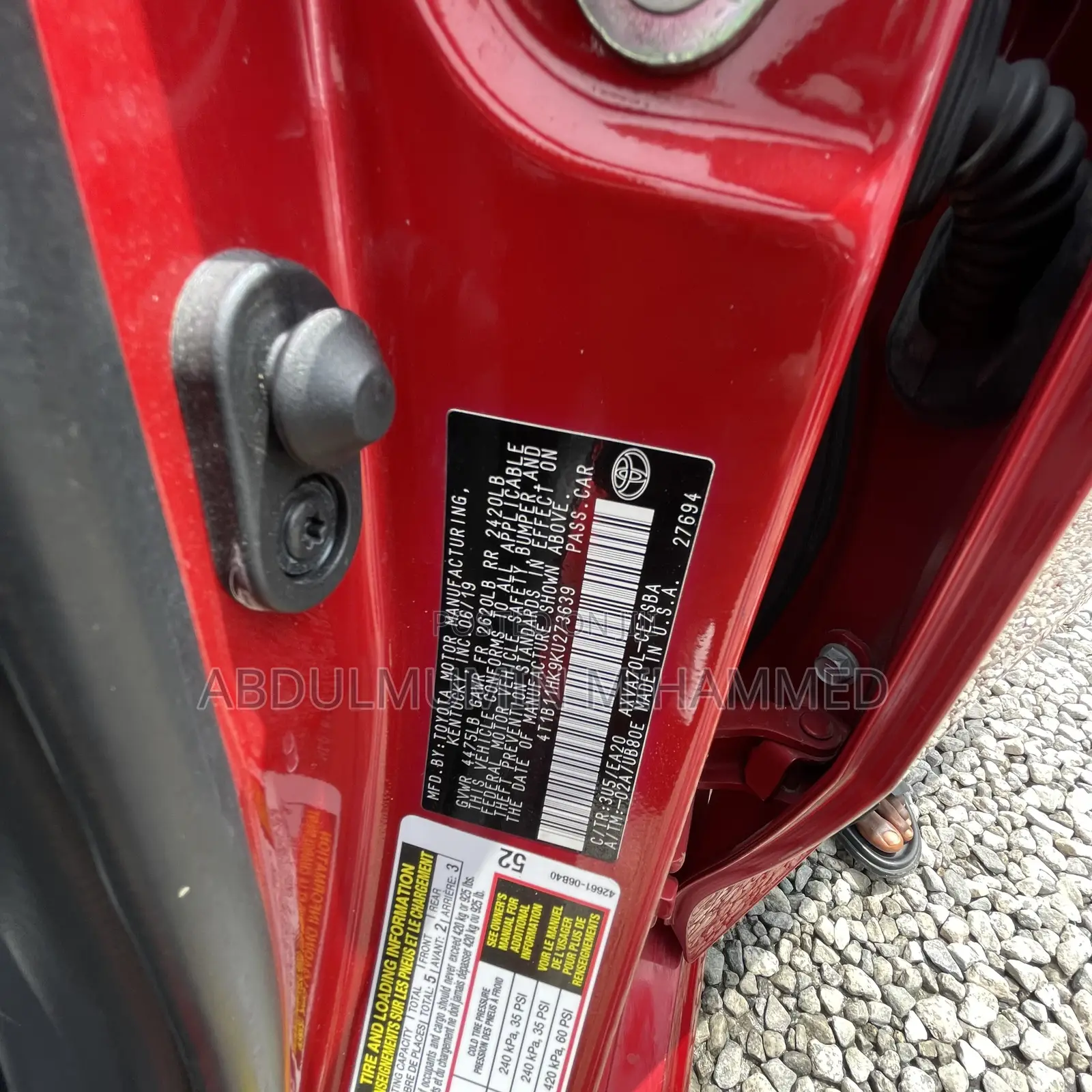 Toyota Camry 2019 Red