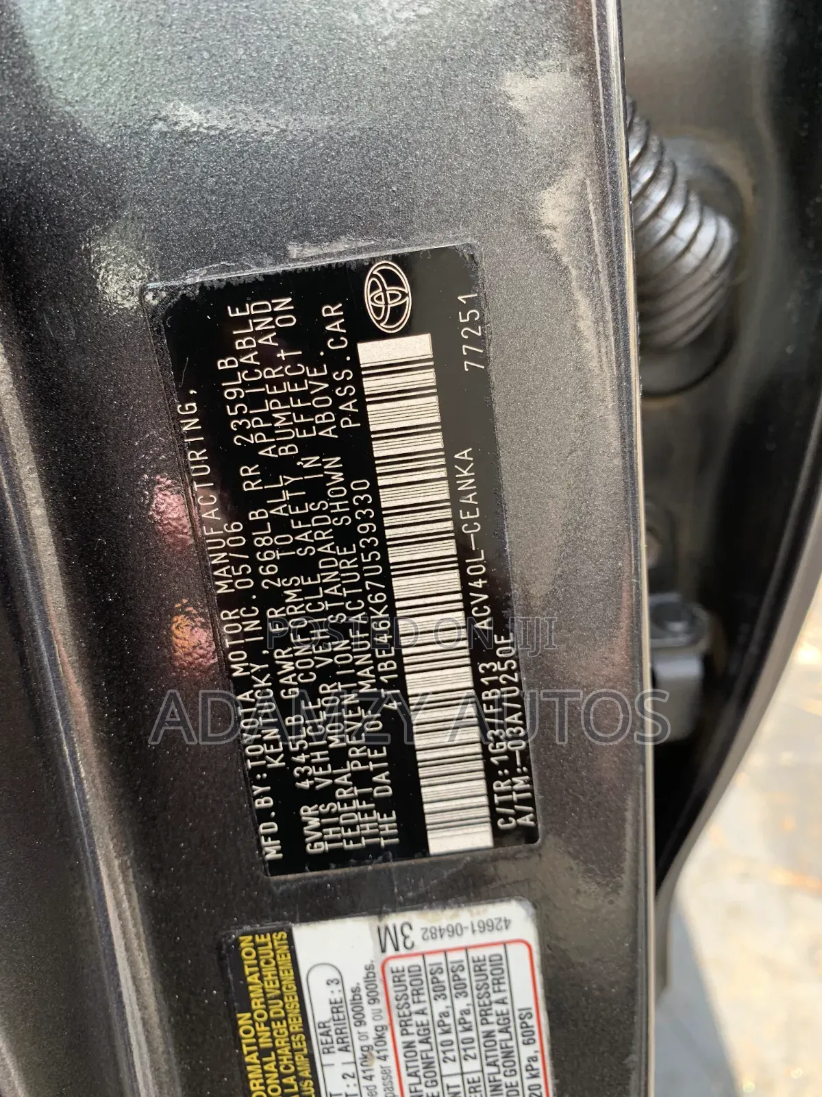 Toyota Camry 2007 Gray