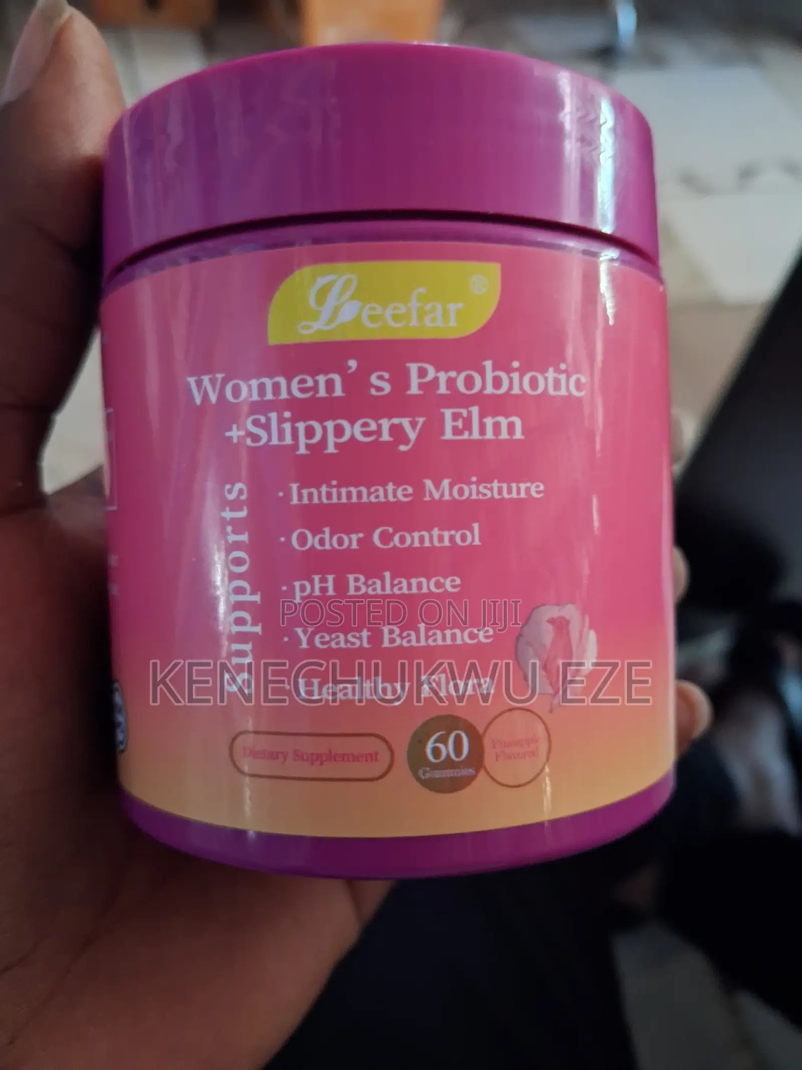 Leefar Women's Probiotic Gummies + Slippery Elm – 60 Gummies