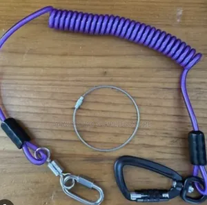 Heavy-Duty Purple Coiled Tool Lanyard