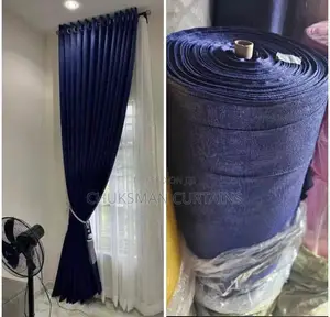 Blue Thick Curtain