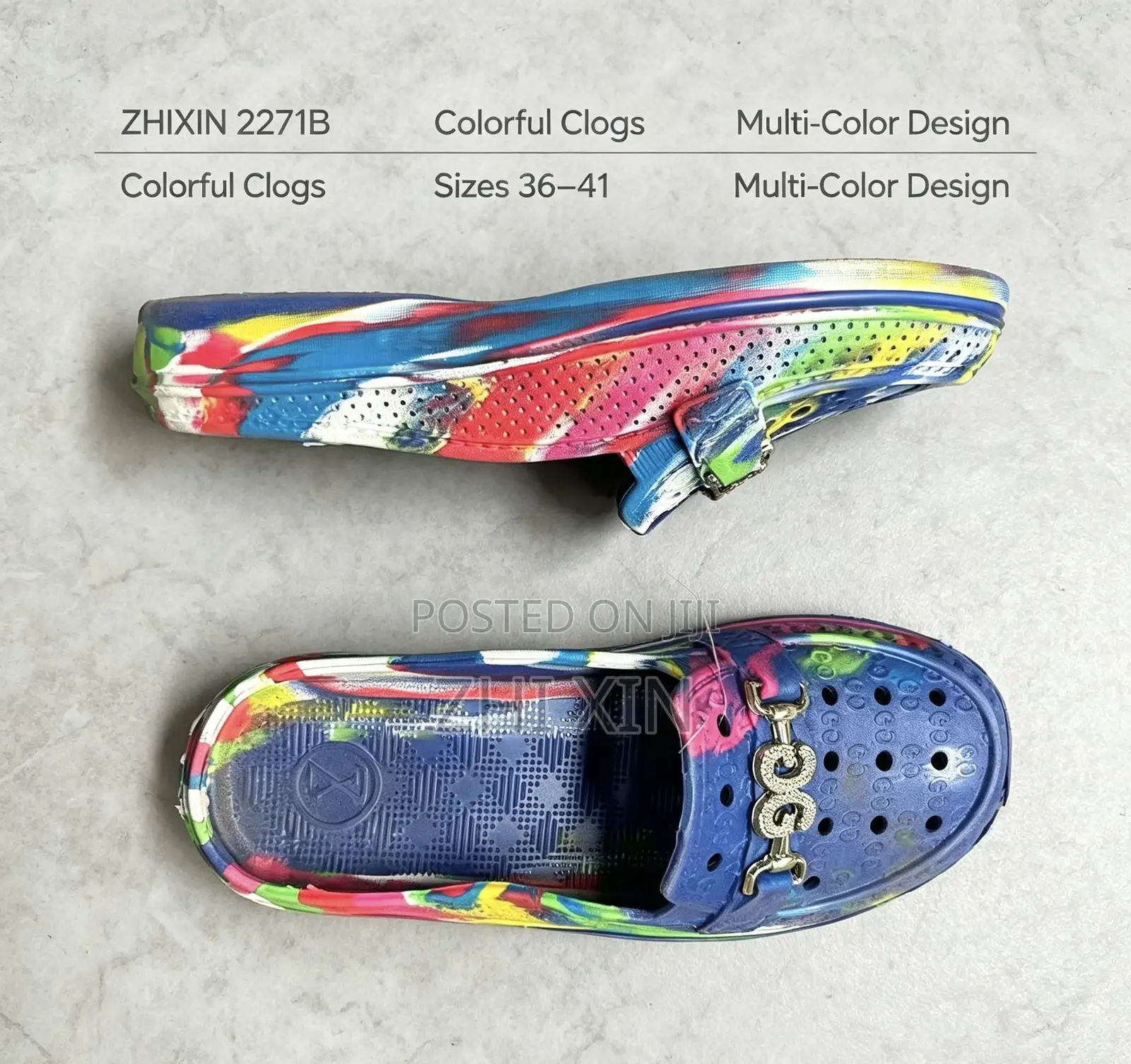 ZHIXIN 2271B Multicolor EVA Clogs Sizes 36-41