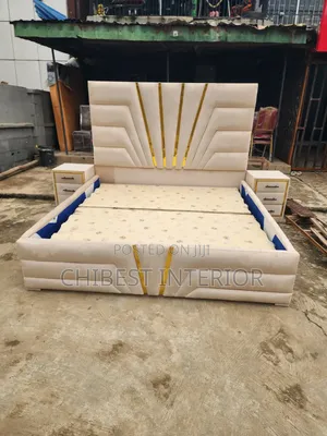6by6 Padded Bed Frame With Side Cupboards