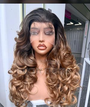 20 Inches Human Hair Blend Wig – Brown Blonde