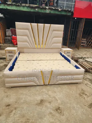 Luxury 6by6 Cream Upholstery Padded Bed