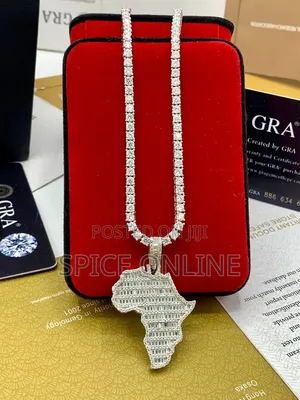 XVIP VVS Moissanite Map of Africa Pendant on Tennis Necklace
